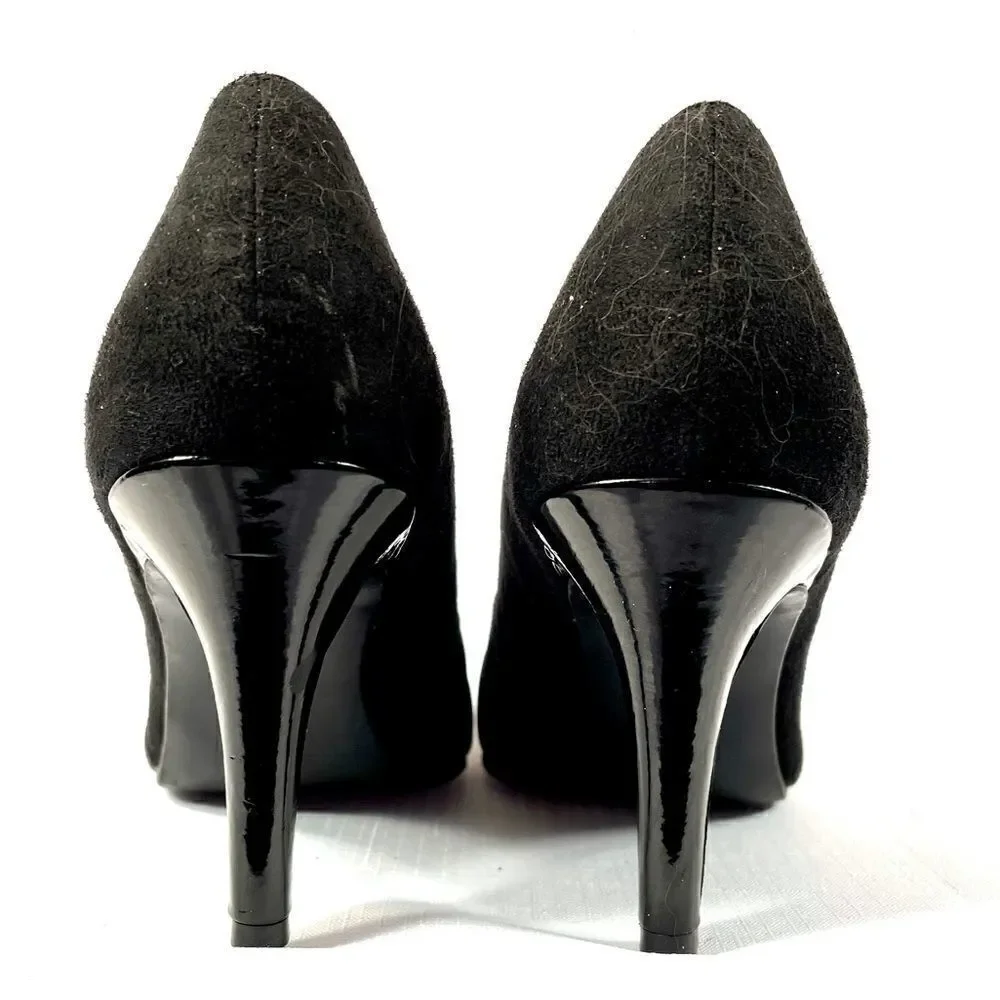 BLACK SUEDE 3.5” HEEL TELYA by IMPO SIZE 7